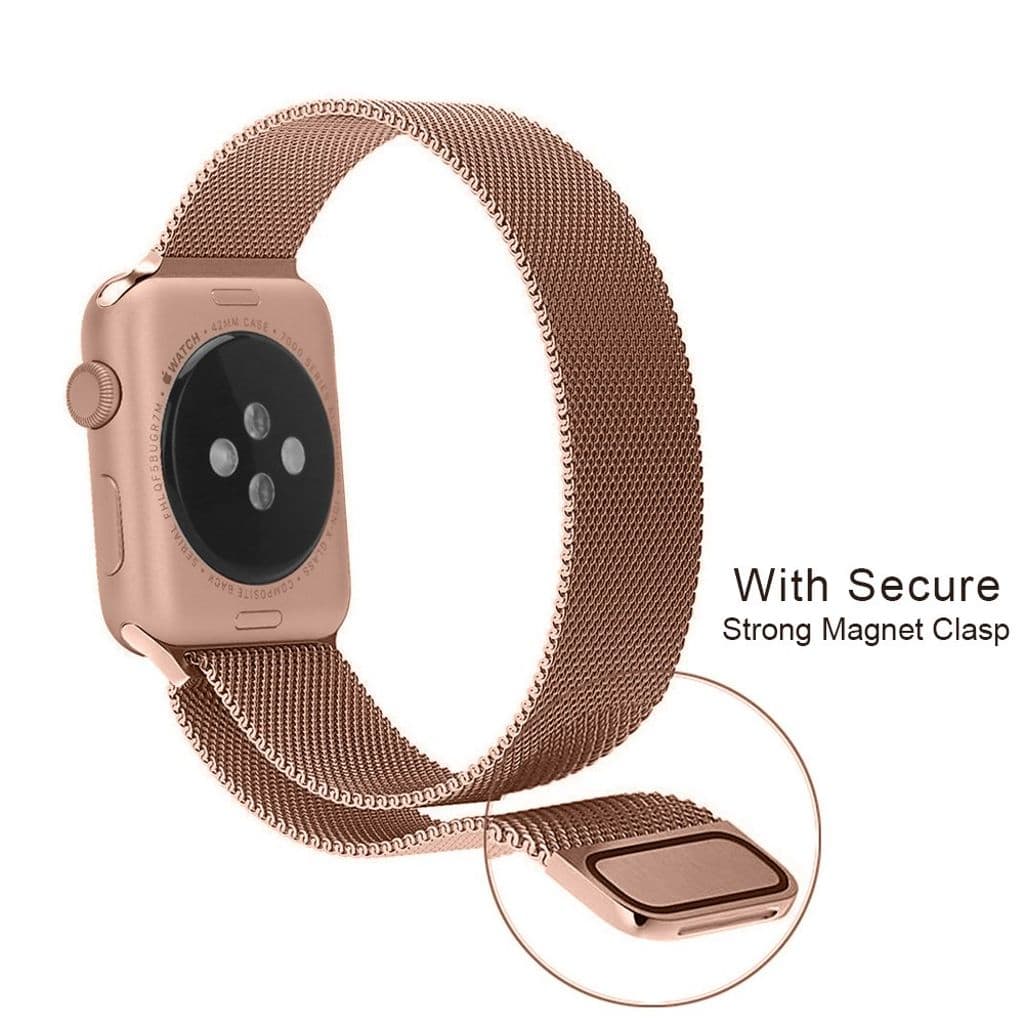JLT Apple Watch 38/40/41/42mm Milanese Klockarmband - Roséguld - Bild 3