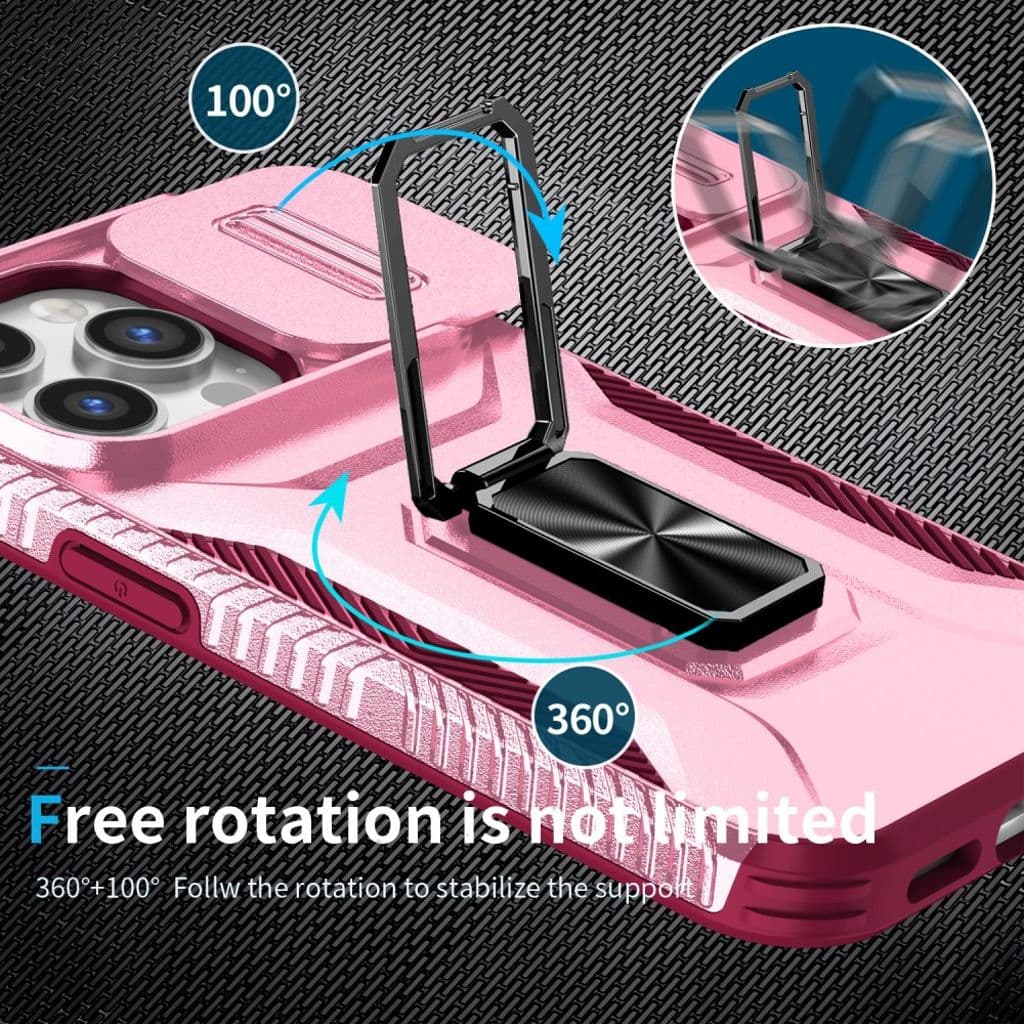 iPhone 14 Pro Skal Ringställ/Kameraskydd – Rosa - Bild 4