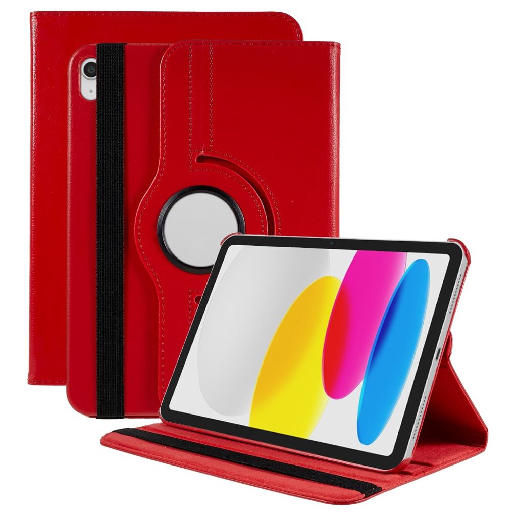 iPad A16 11" 2025/10.9" 2024 Fodral med roterande ställ - Röd