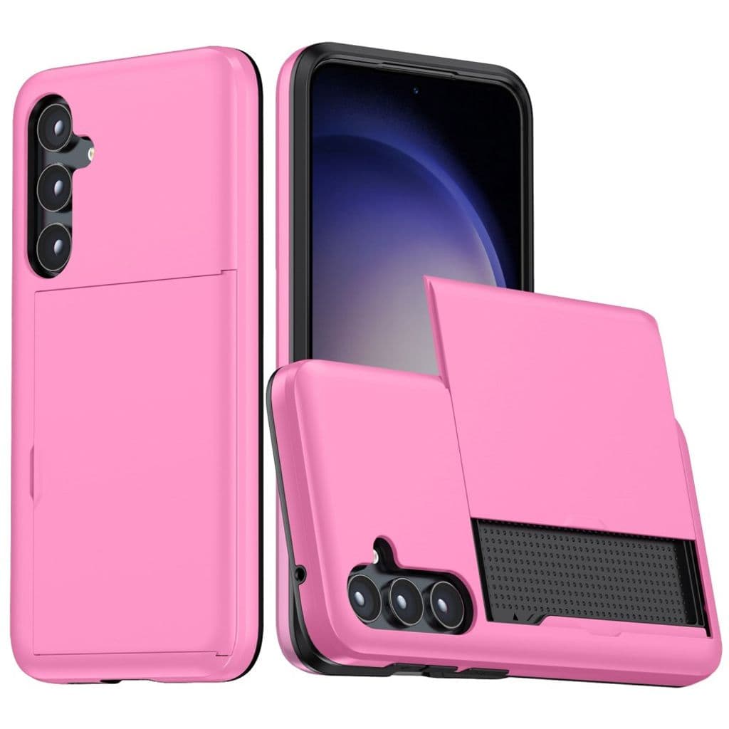 Samsung Galaxy A55 5G Skal med glidkortshållare - Rosa