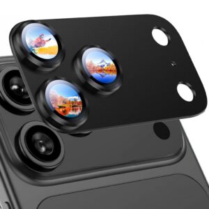RURIHAI iPhone 18 Pro Max Linsskydd med aluminiumram - Svart