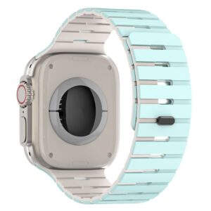 Apple Watch 49/46/44/42mm Tvåfärgat Silikonarmband - Blå/Vit