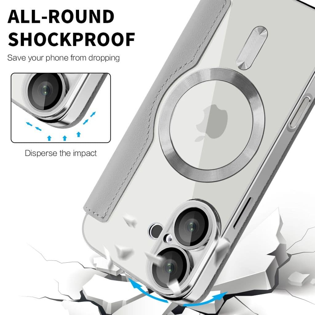 iPhone 16 Fodral med Kortplatser - Grå