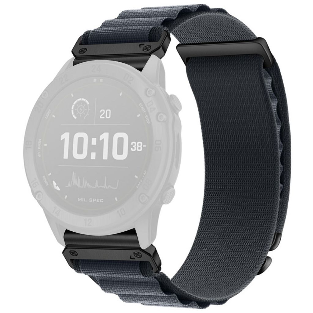 Garmin Fenix 8 Pro/Quatix 8 51mm Sportarmband i nylon - Mörkgrå