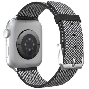 Apple Watch 42/41/40/38mm Justerbart Nylonarmband - Svart/Vit