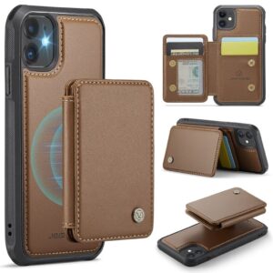 Jeehood iPhone 11 Skal med Magnetisk Avtagbar Korthållare – Brun