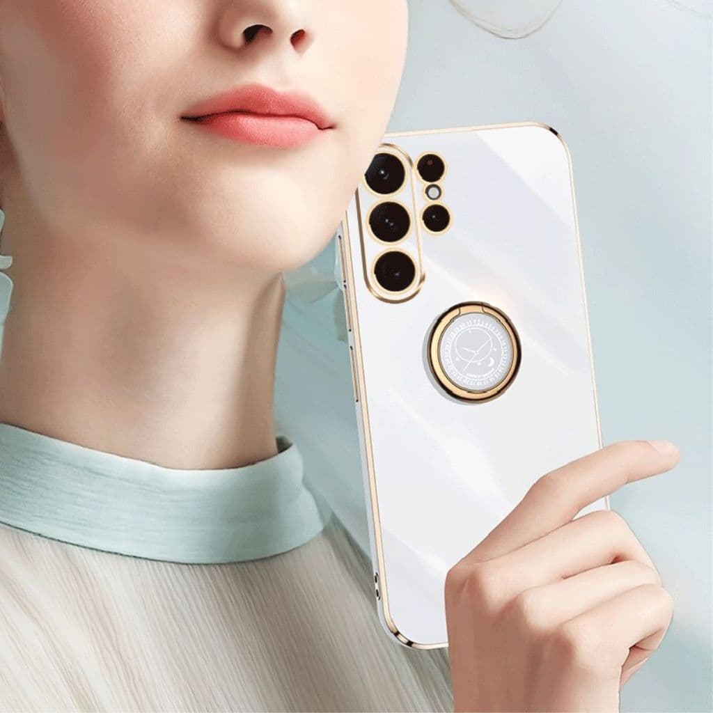 Samsung Galaxy S24 Ultra Skal med Ringhållare - Roséguld