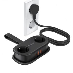 Orico AP3 Grenuttag 2x Schuko, 2x USB-A och 1x USB-C 20W - Svart