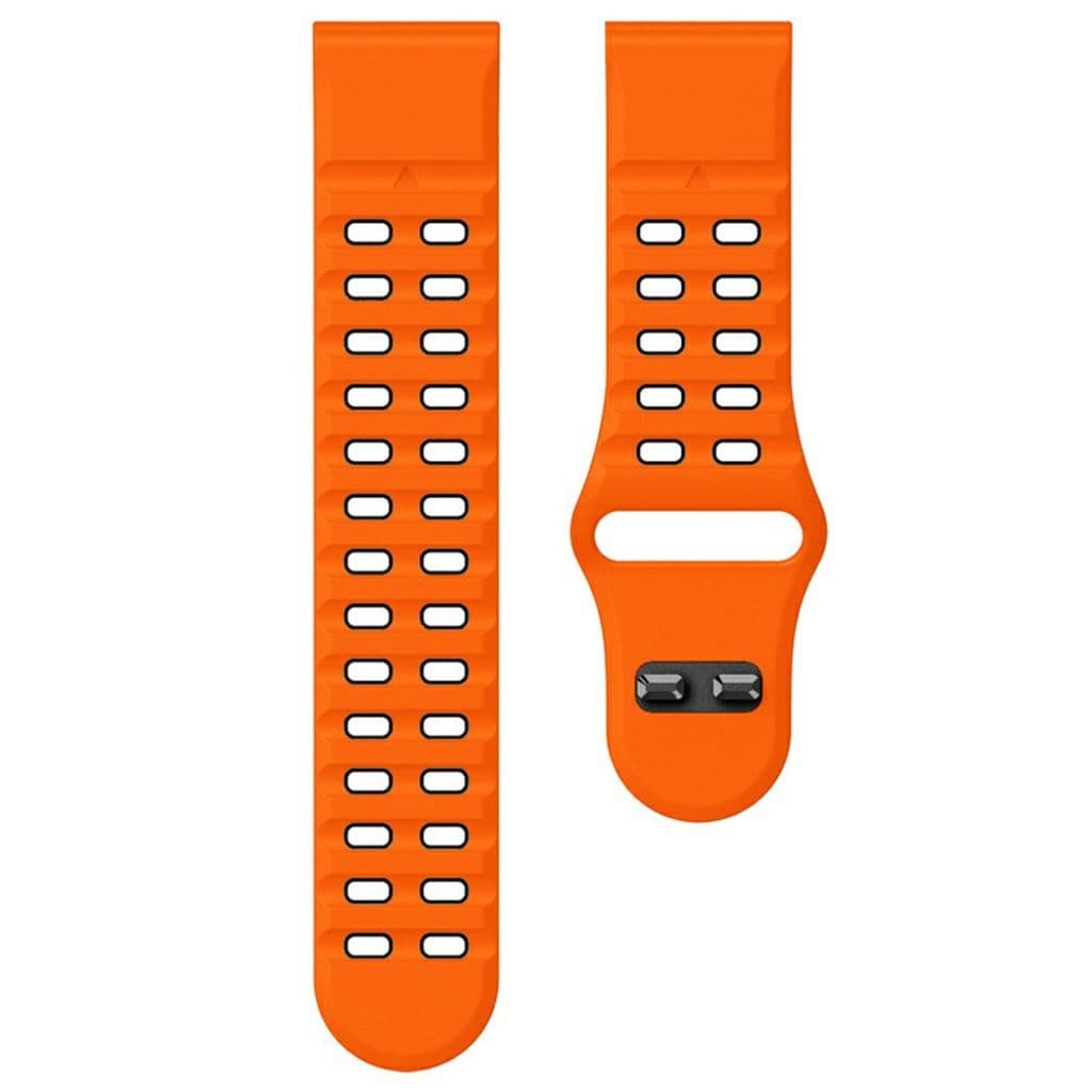 Garmin Fenix 8/E 47mm etc. Tvåfärgat klockarmband i silikon - Orange/Svart - Bild 4