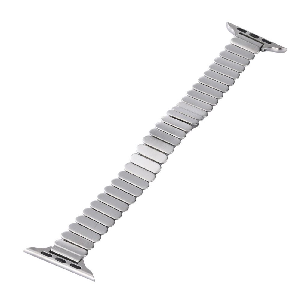 Apple Watch 49/46/44/42mm Armband i rostfritt stål med fjärilsspänne - Silver