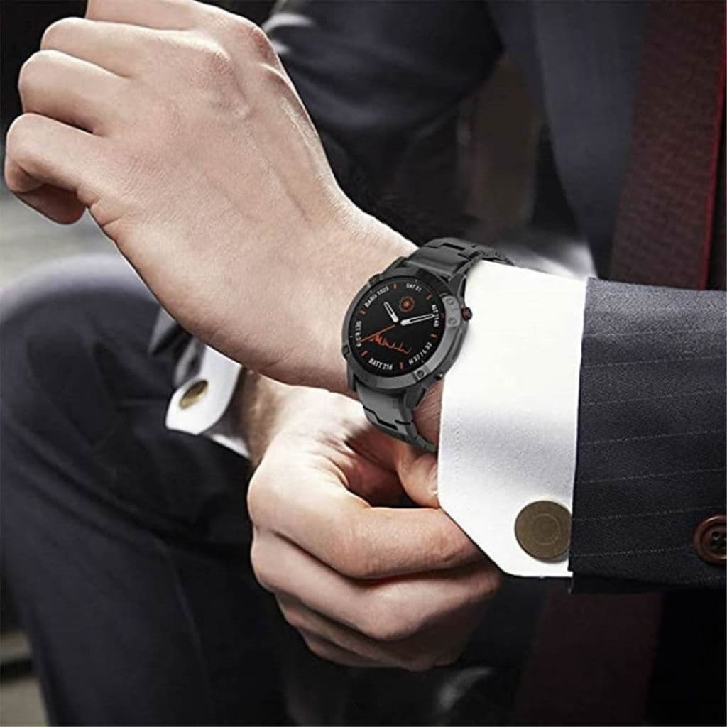 Garmin Fenix 7X Solar Kockarmband i titanlegering med snabbfäste - Svart - Bild 2