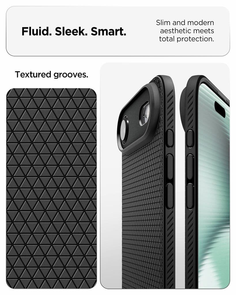 Spigen iPhone 17 Air Liquid Air Skal - Matte Black - Bild 10