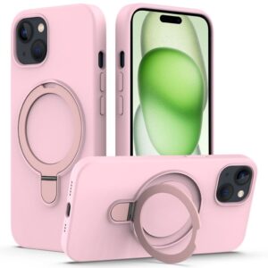 iPhone 15 Plus MagSafe Skal med ringställ - Rosa