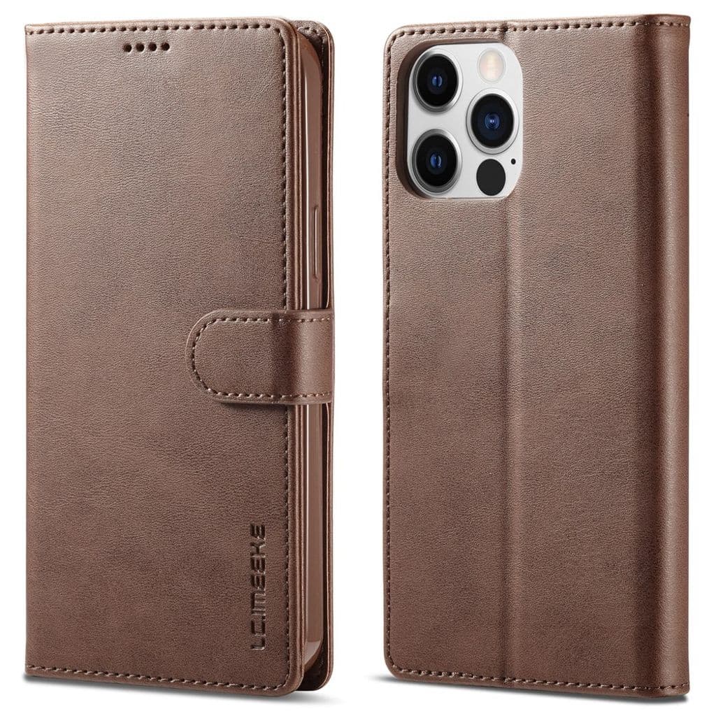 LC.IMEEKE iPhone 15 Pro Max Plånboksfodral - Brun