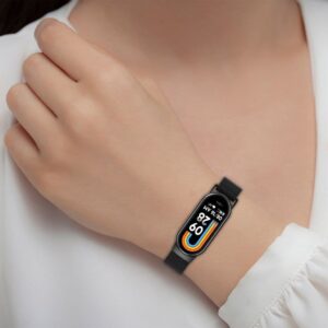 Xiaomi Smart Band 8/9 etc. Klockarmband i Rostfritt stål - Svart