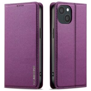 LC.IMEEKE iPhone 15 Plånboksfodral Lila