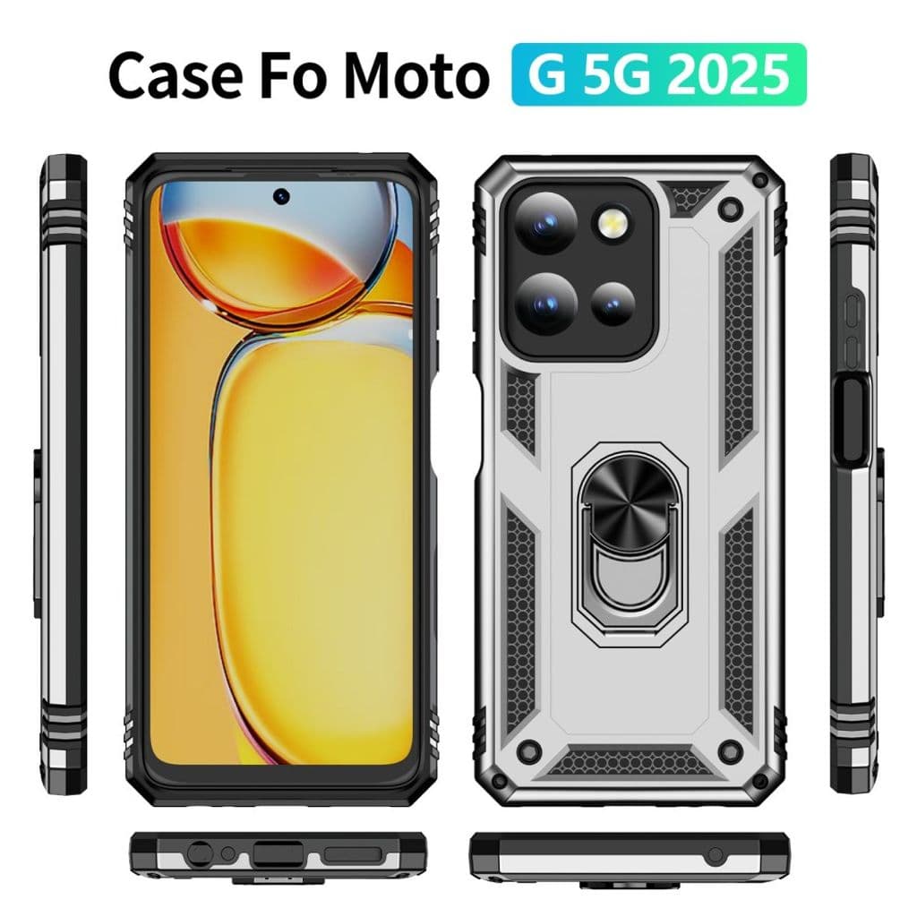 Motorola Moto G 5G 2025 Skal med kickstand - Silver