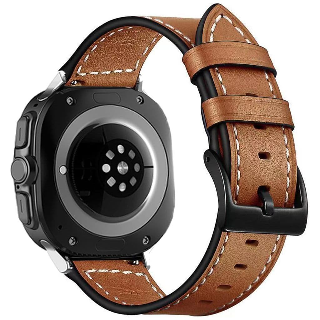 Samsung Galaxy Watch Ultra 47mm Klockarmband Äkta Läder – Brun