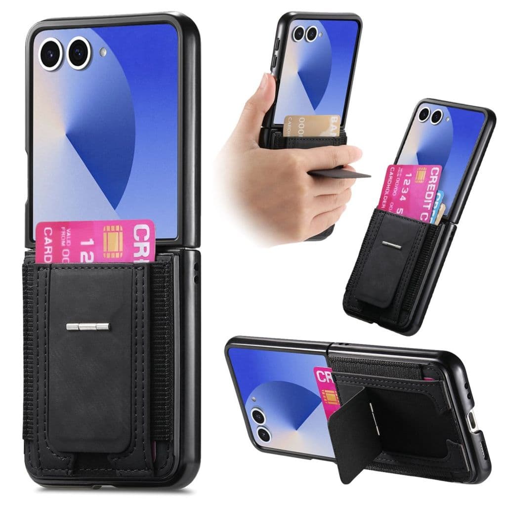 Samsung Galaxy Z Flip7 5G Skal med korthållare - Svart
