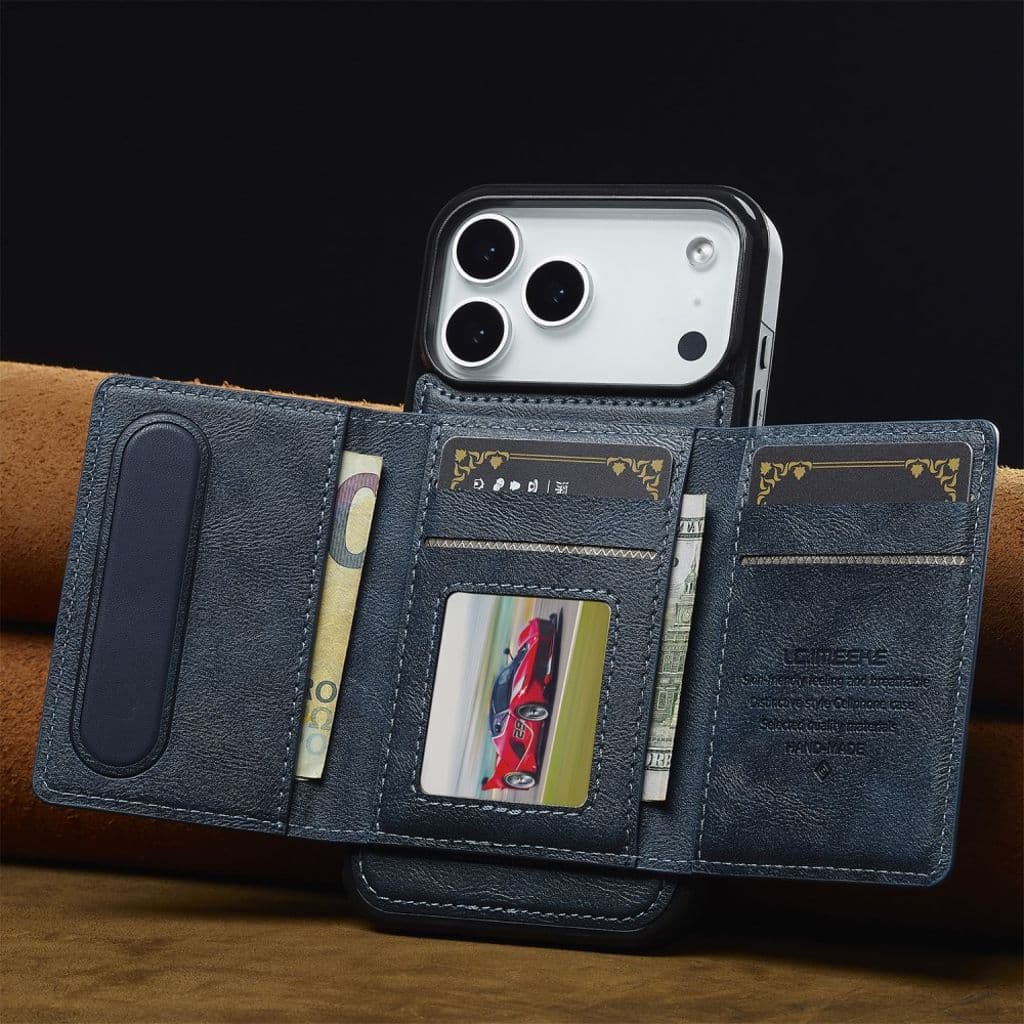 LC.IMEEKE iPhone 17 Pro MagSafe skal med plånbok - Blå - Bild 5