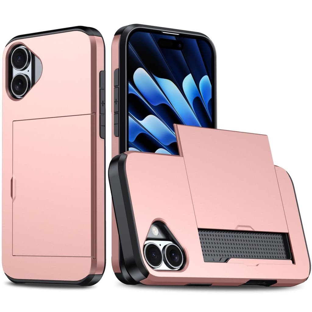 iPhone 16 Skal med kortplats - Roséguld