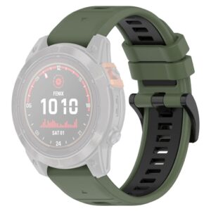 Garmin Fenix 7S/7S Pro/6S etc. Tvåfärgat klockarmband i silikon - Grön/Svart