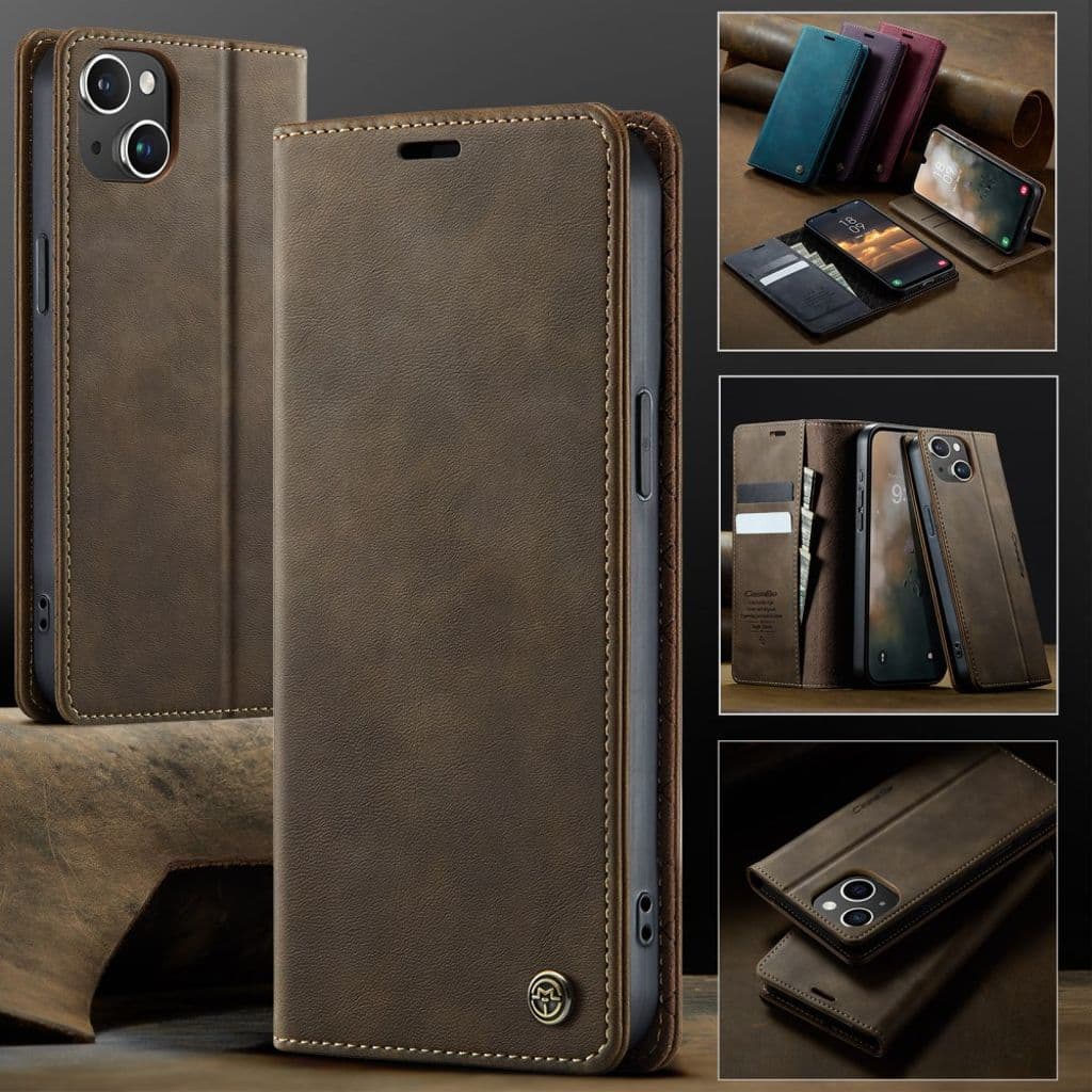 CASEME iPhone 13 mini Plånboksfodral RFID-blockerande – Brun - Bild 7
