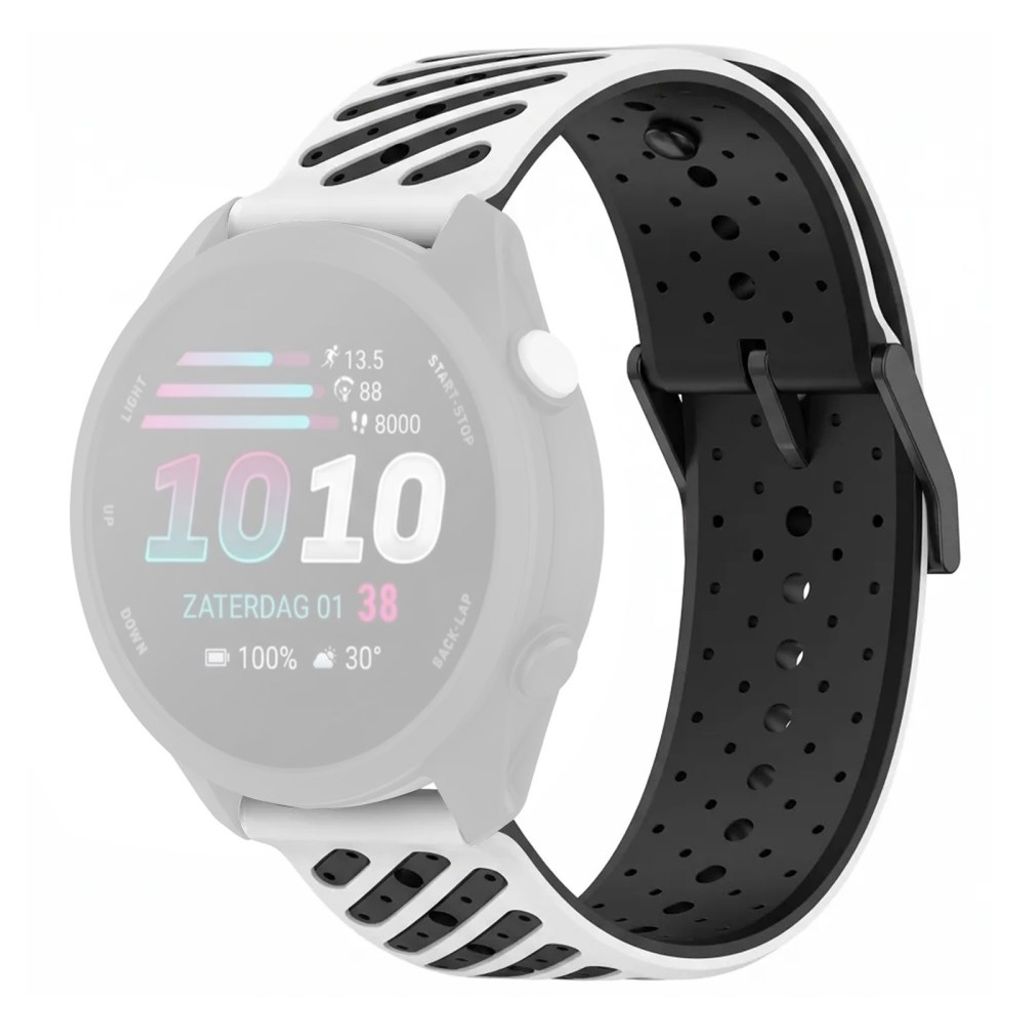 Garmin Forerunner 70/170/170 Music Silikonarmband - Vit/Svart