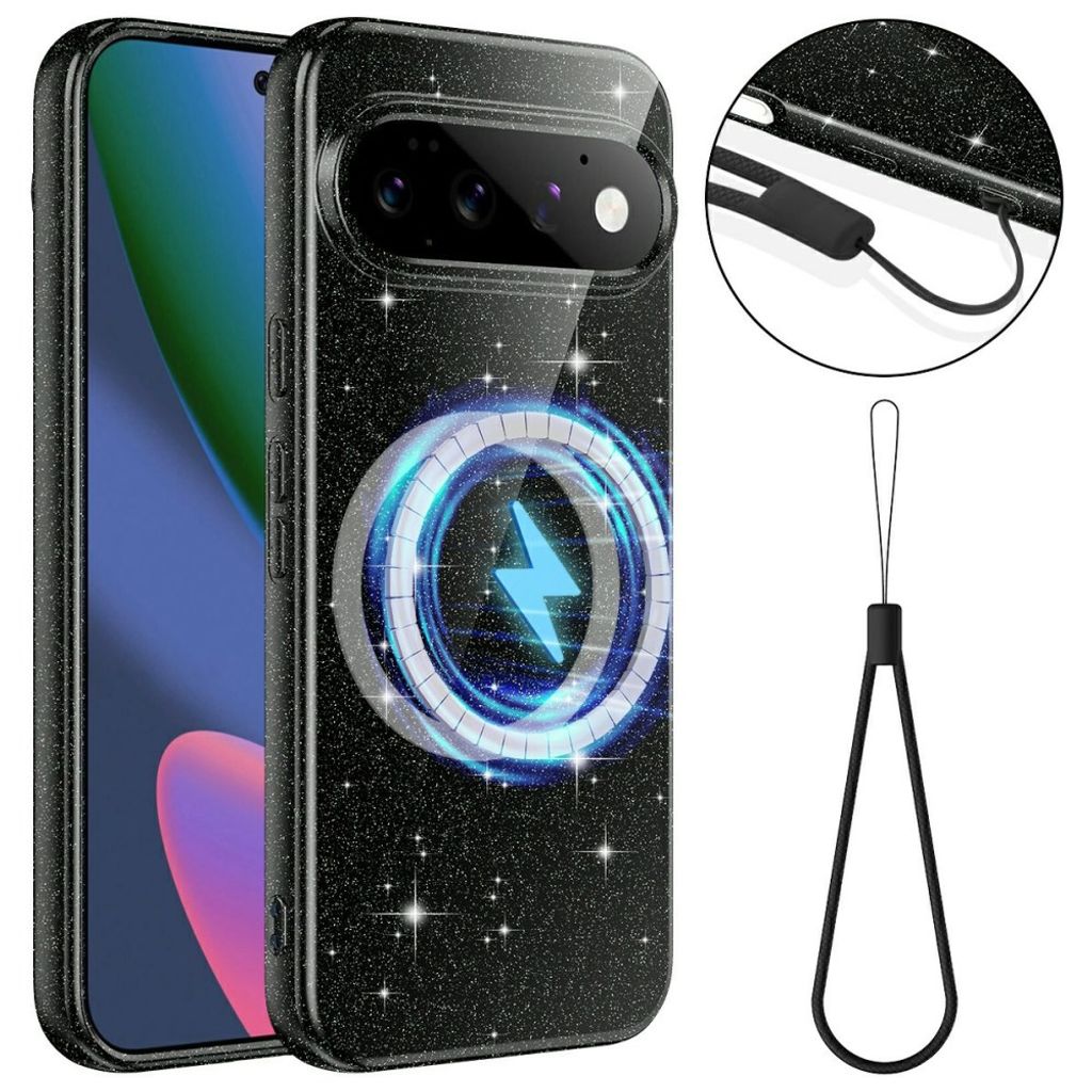 Google Pixel 11 Pro MagSafe Skal glitter - Svart