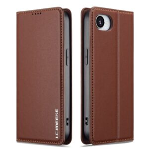LC.IMEEKE iPhone 16e Plånboksfodral med Stativ – Brun