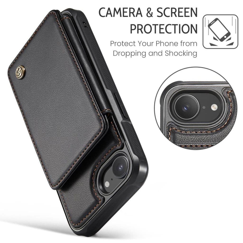 CASEME iPhone 16e Plånboksskal C22 med RFID-blockerande Kortfack – Svart - Bild 6
