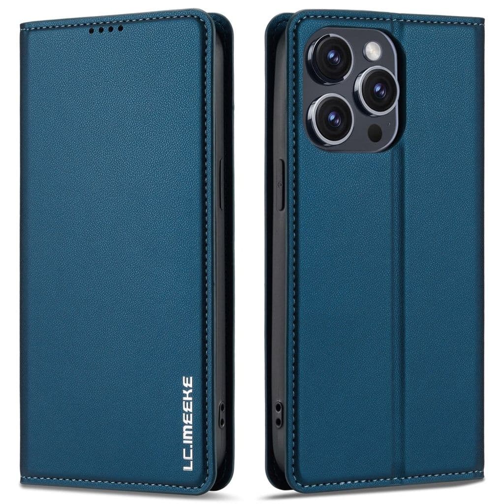 LC.IMEEKE iPhone 14 Pro Max Plånboksfodral PU-läder Stativ - Blå