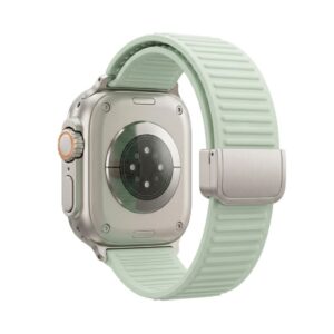 Apple Watch 42/41/40/38mm Silikonarmband med magnetlås - Mint