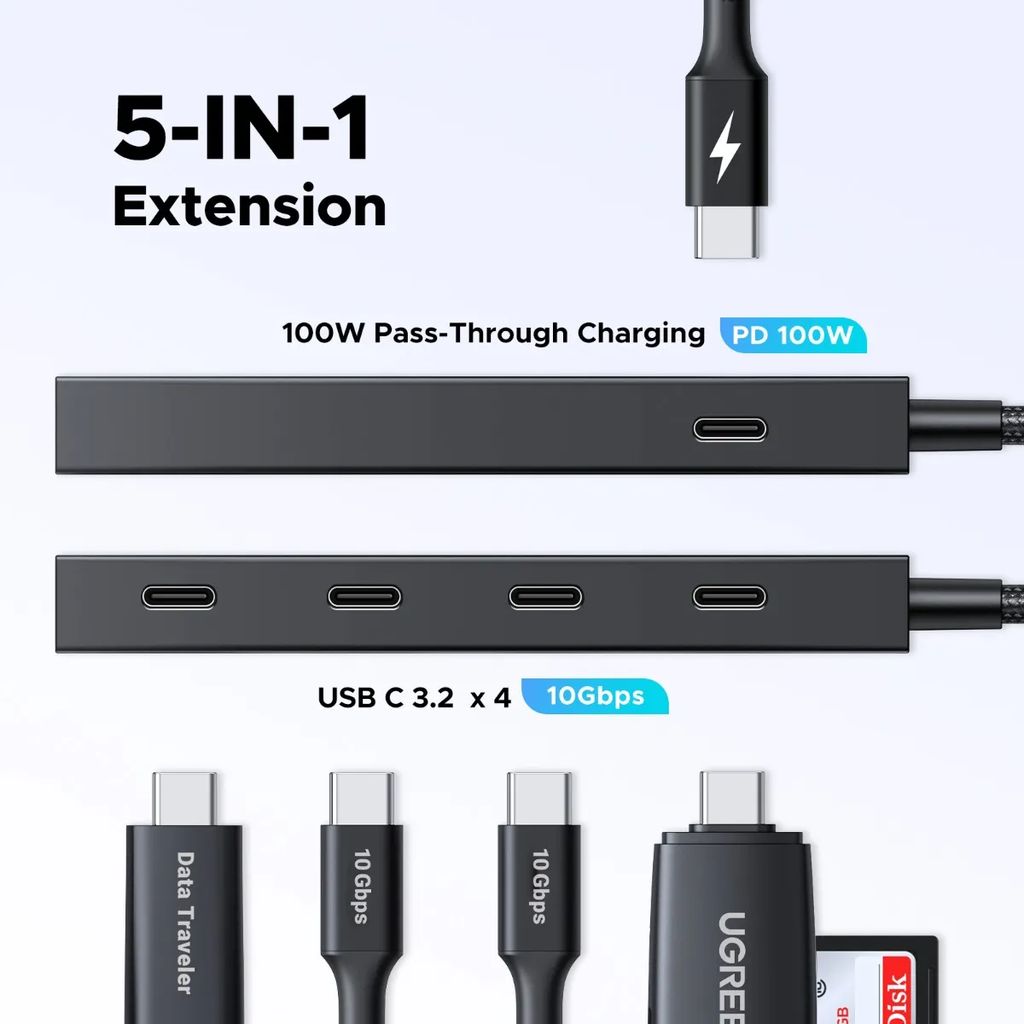 UGREEN USB-C Hub till 4x USB-C 3.2 / 1x USB-C 100W PD - Bild 5