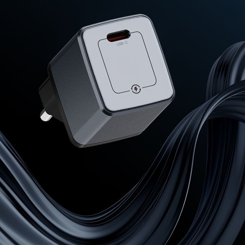 NEXTBATT 20W Snabbladdare | USB-C | Svart/Grå - Bild 2