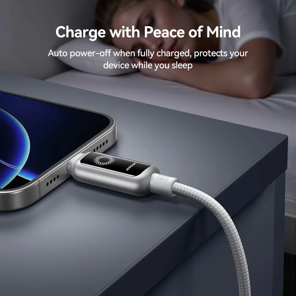 Joyroom USB-A till USB-C snabbladdningskabel 66W, 1,2m - Vit - Bild 4