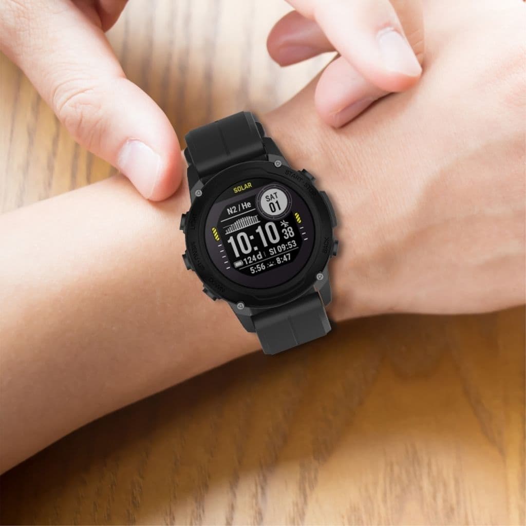 Garmin Descent G1 Solar Kockarmband i silikon enfärgat - Svart - Bild 2