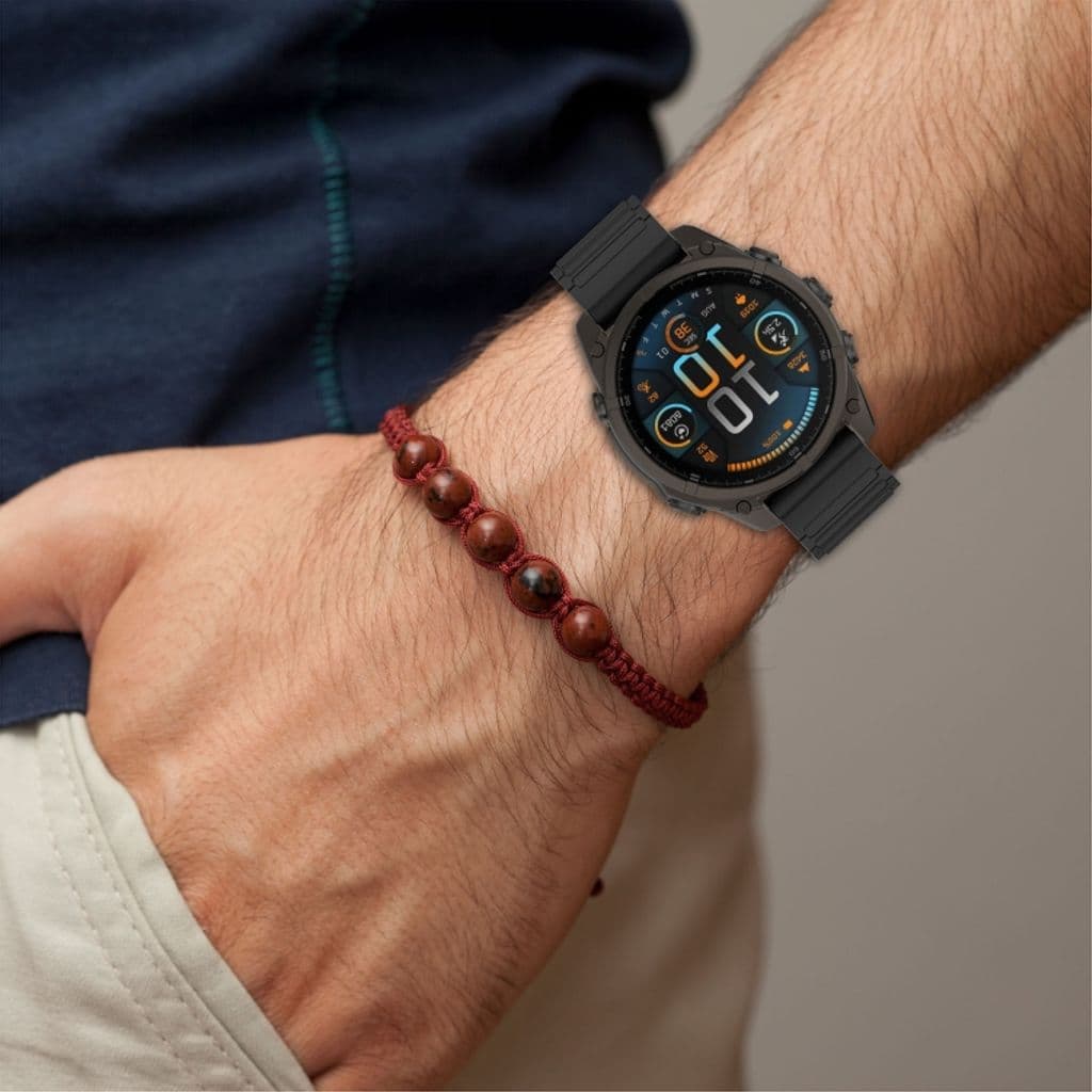 Garmin Fenix 8 43mm Kockarmband i silikon tvåfärgat - Svart / Grön - Bild 6