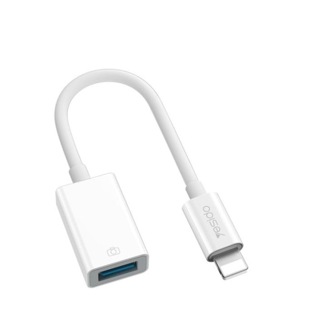 Yesido USB-A till Lightning OTG-adapter, 15cm - Vit
