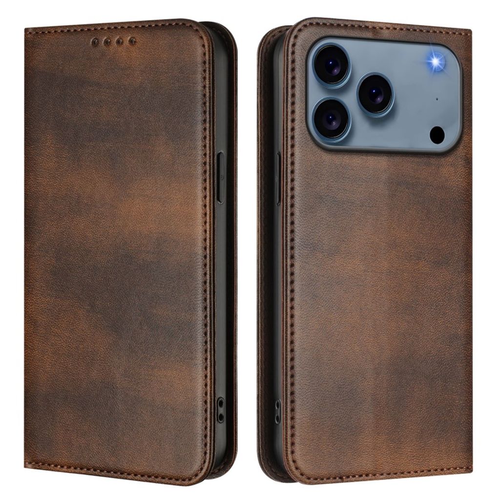 iPhone 18 Pro Max/17 Pro Max plånboksfodral RFID-blockering - Brun