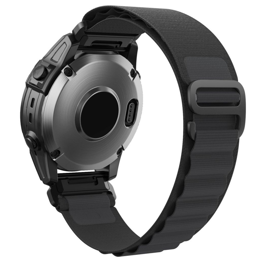Garmin Fenix 8/7X/Descent MK2/MK2i, etc. Klockarmband i nylon - Svart