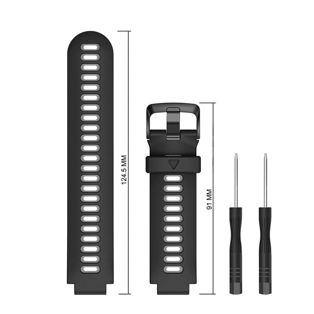 Garmin Forerunner 735XT/220/230/235/620/631 Klockarmband - Grå/Svart - Bild 4