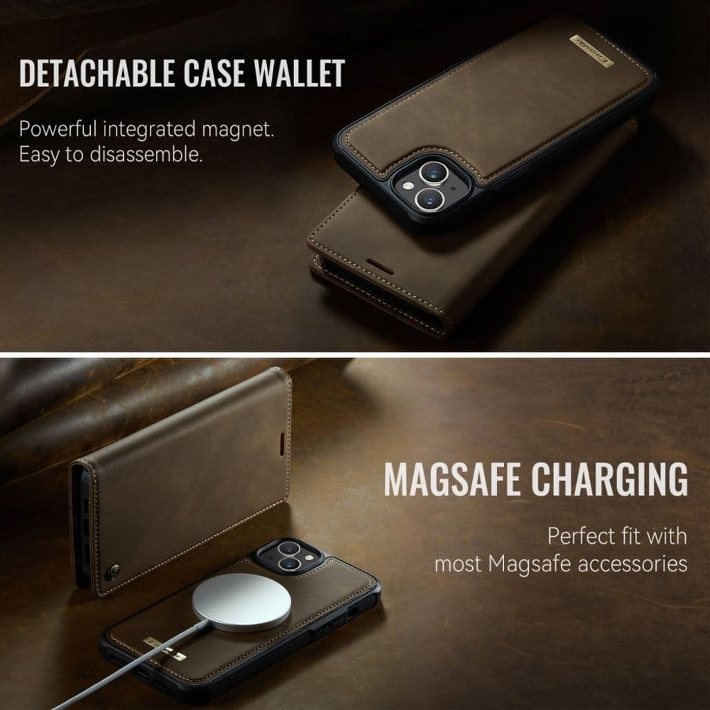 CASEME C49 iPhone 13 Plånboksfodral MagSafe RFID-blockerande – Brun - Bild 7