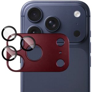 IMAK iPhone 18 Pro Max Linsskydd i härdat glas och metall - Röd