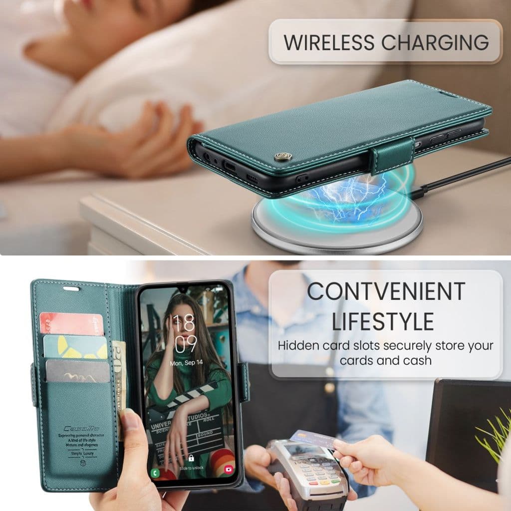CASEME Samsung Galaxy A16 Plånboksfodral - Grön - Bild 12
