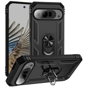 Google Pixel 9 Pro XL Skal med roterande ring - Svart