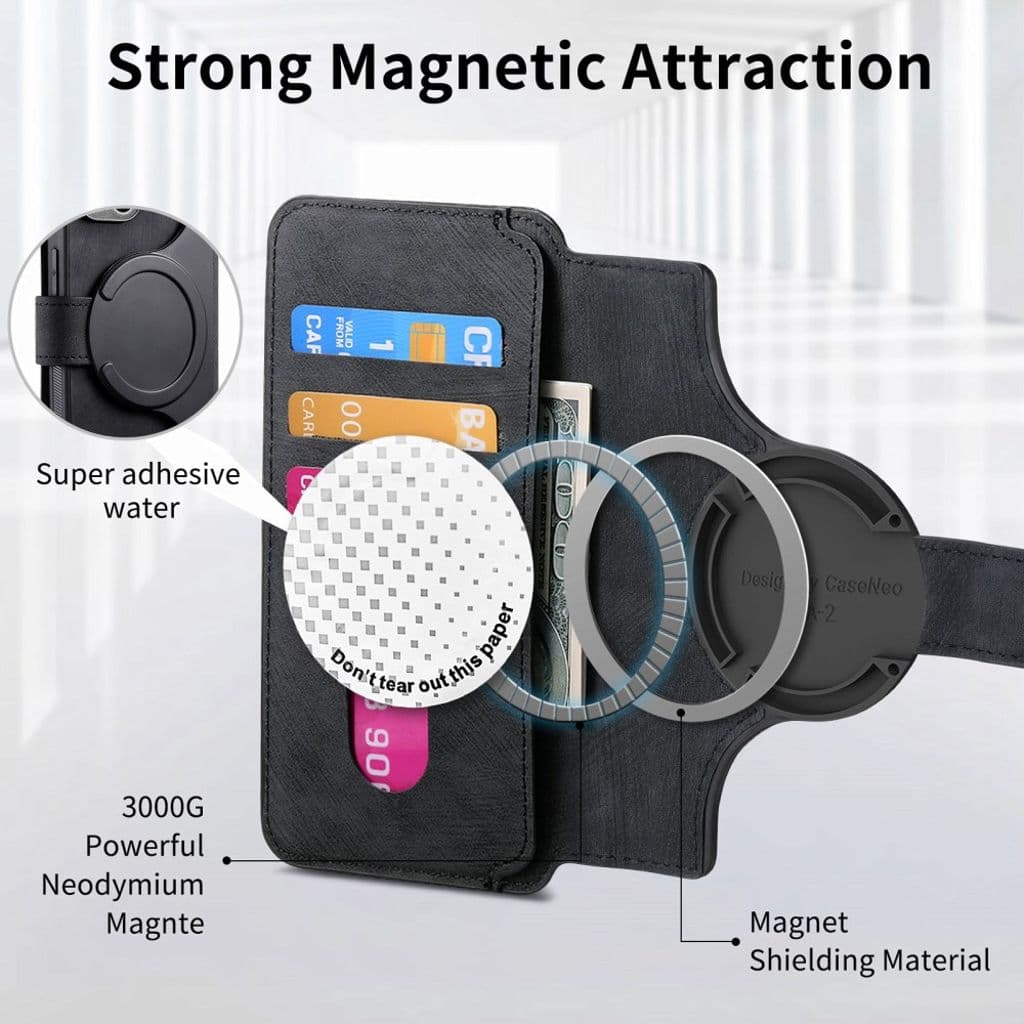 CASENEO iPhone 13 Pro Max Plånboksfodral Avtagbar Plånbok - Svart - Bild 8