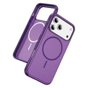 iPhone 18 Pro/17 Pro MagSafe Skal kolfibertextur - Lila
