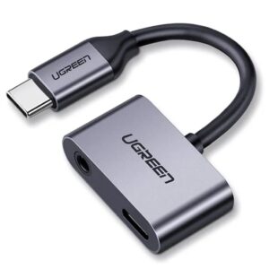 Ugreen USB-C till USB-C + 3.5mm Audio Adapter - Grå