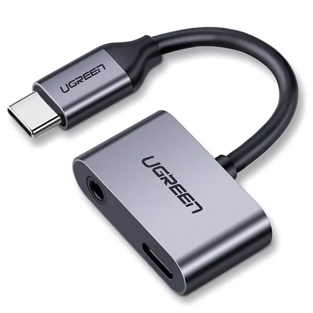 Ugreen USB-C till USB-C + 3.5mm Audio Adapter - Grå
